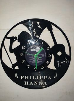 Singer and Guitar Themed Vinyl Record Clock