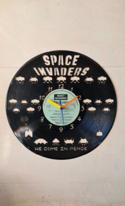 Space Invaders Themed Record Clock