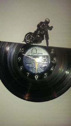 Speedway Motor Bike Racing Vinyl Record Clock