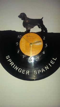 Springer Spaniel Dog Vinyl Record Clock