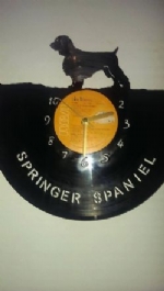 Springer Spaniel Dog Vinyl Record Clock