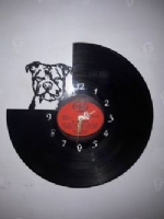Staffordshire Bull terrier Dog Portrait Vinyl Record Clock