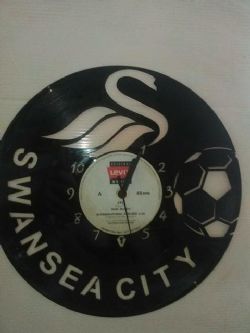 Swansea City FC Football Vinyl Record Clock