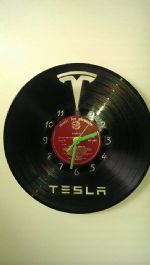 Telsa Logo Vinyl Record Clock