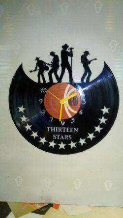 Thirteen Stars Vinyl Record Clock