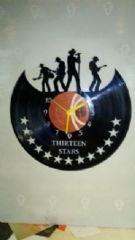 Thirteen Stars Vinyl Record Clock