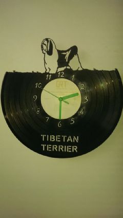Tibetan Terrier Dog Vinyl Record Clock