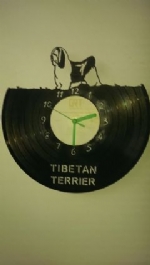 Tibetan Terrier Dog Vinyl Record Clock