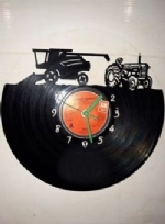 Tractor & Combine Harvester Vinyl Record Clock
