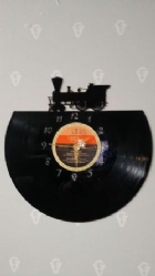 Old Steam Train Vinyl Record Clock