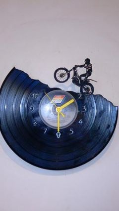 Trial Motor Bike Vinyl Record Clock