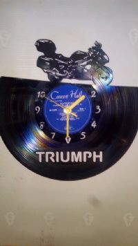 Triumph Motor Bike Vinyl Record Clock