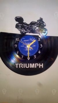 Triumph Motor Bike Vinyl Record Clock