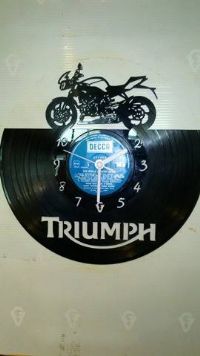 Triumph sport Motor Bike Vinyl Record Clock