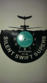 VC-10 Plane Vinyl Record Clock