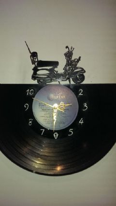 Vespa Scooter Vinyl Record Clock