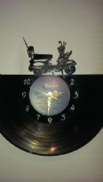 Vespa Scooter Vinyl Record Clock