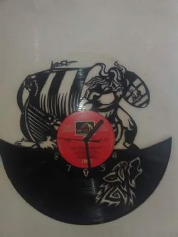 Viking Ship Themed Vinyl Record Clock