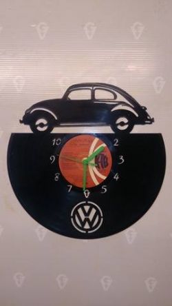 VW Beetle Old Type Vinyl Record Clock