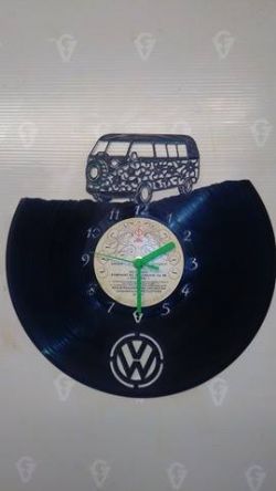 Vw Flower Van Vinyl Record Clock