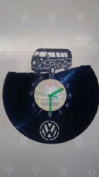 Vw Flower Van Vinyl Record Clock