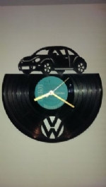 VW with logo Vinyl Record Clock