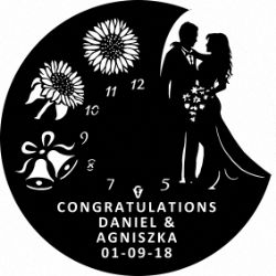 Wedding Bells And Sunflowers Vinyl Record Clock
