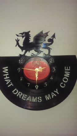 Wales Fc Dragon Vinyl Record Clock