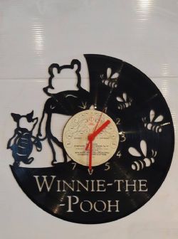 Winnie The Pooh Themed Vinyl Record Clock