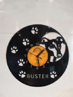 Greyhound or Whippet Face Themed Vinyl Record Clock