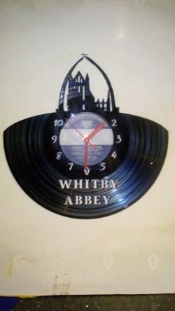 Whitby Abbey Vinyl Record Clock