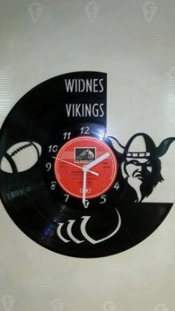 Widnes Vikings rugby club Vinyl Record Clock
