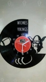 Widnes Vikings rugby club Vinyl Record Clock