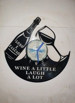 Wine a Little Themed Vinyl Record Clock
