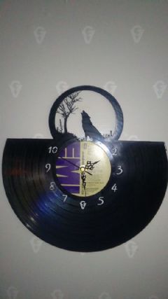 Wolf Vinyl Record Clock