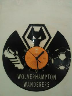 Wolverhampton Wanderers Fc Football Themed Vinyl Record Clock