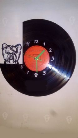 Yorkshire Terrier Vinyl Record Clock